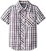 U.S. Polo Assn. Little Boys' Single Pocket Short Sleeve Plaid Sport Shirt, White, 5/6