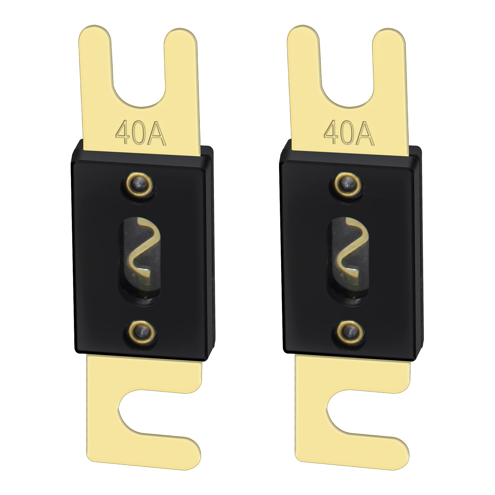 Heschen ANL Fuse ANL-40 40 Amp for Car Vehicles Audio System Sheet Gold Tone & Black 2 Pack