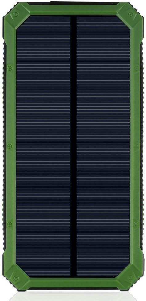 Solar Charger, IYUT 15000mAh Dual USB Port solar panel with double usb output, Waterproof, LED Emergency Light for iPhone, iPad, Samsung, Laptops,outdoor camping travel Father Day 's gift (Green)