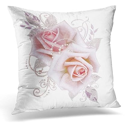 Amazon Com Throw Pillow Cover Paisley Delicate Silver Leaves Made