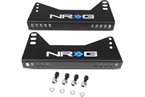 NRG Innovations NRG-RSC-100MB Adjustable Mild Steel Bucket Racing Seat Side Mounting Bracket Kit, Black Powder Coat