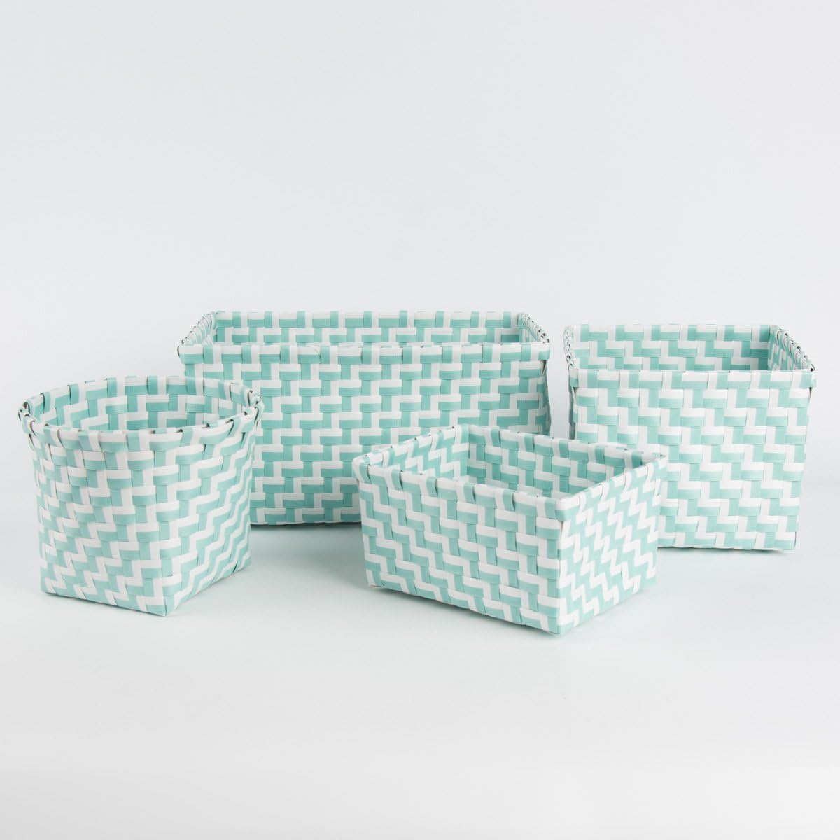 VOSS Aufbewahrungskorb Korbset weiß/türkis Kunststoff 4teilig: Amazon