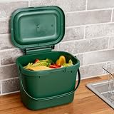 Addis 518250 Everyday Kitchen Food Waste Caddy Bin 4.5 L Dark Green view 3