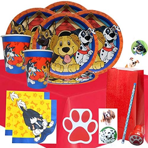 Puppy Dog Birthday Party Kit 2R For 8 Children | Puppy Dog Tableware | Puppy Dog Filled Party Bags