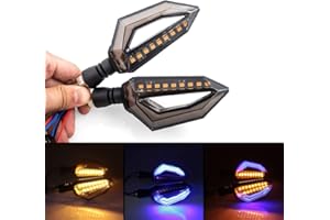 evomosa Universal 10mm Motorcycle 12 LED Turn Signal Lights Blinker Front Rear Lights Indicator