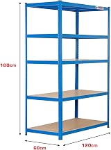 Rhino Racking 5-Tier Heavy-Duty Garage Shelving 180x120x60cm Blue view 2
