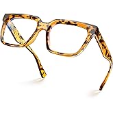 VISOONE Rectangle TR90 Blue Light Blocking Glasses Computer Eyewear with Preppy Look for Women and Men Cougar