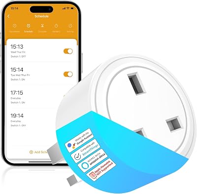 SURFOU Smart Plug Wi-Fi Timer Socket with Energy Monitoring 13A