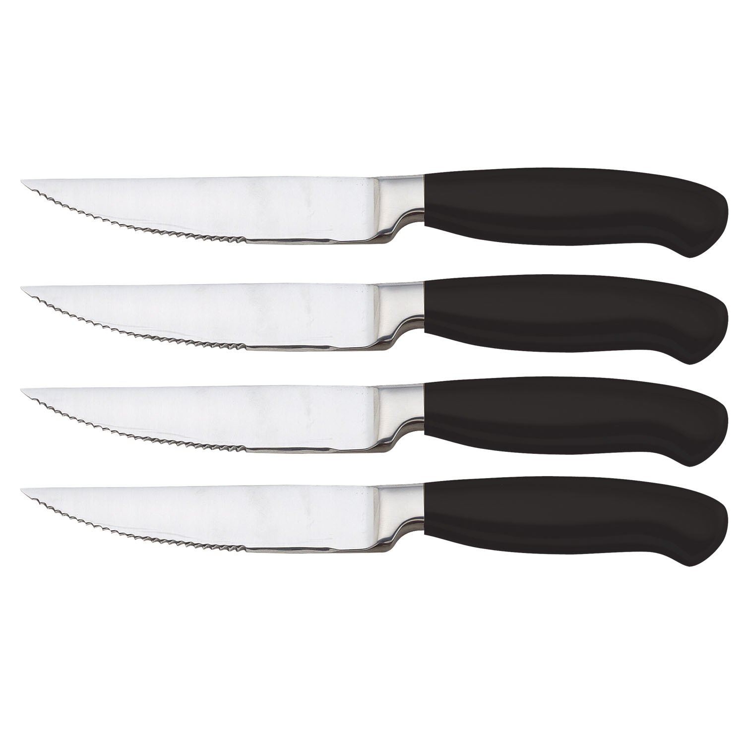 Hampton Forge 4 Piece Signature Argentum Soft Grip Steak Set, Metallic
