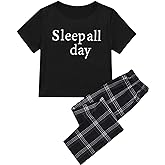WDIRARA Women's Cow Graphic Print Sleepwear Round Neck Short Sleeve Tee and Pants Pajamas Set