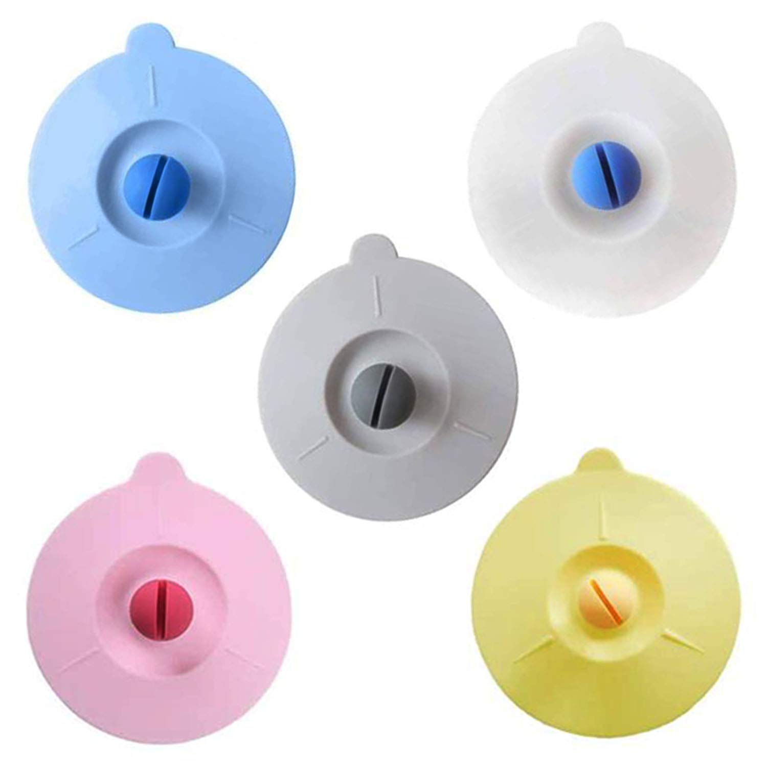 5 Pcs Silicone Cup Lids Reusable Anti-dust Cup Cover Silicone Drink Cup Lids for Coffee Cup Beer Mug Wine Glass（10cm）