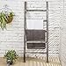 MyGift 5-Tier Blanket Ladder, 48 Inch Wooden Quilt Towel Holder Rack, Decorative Ladder Shelf for Living Room Bathroom Home Decor, Easy Assembly, Rustic Farmhouse Torched Wood