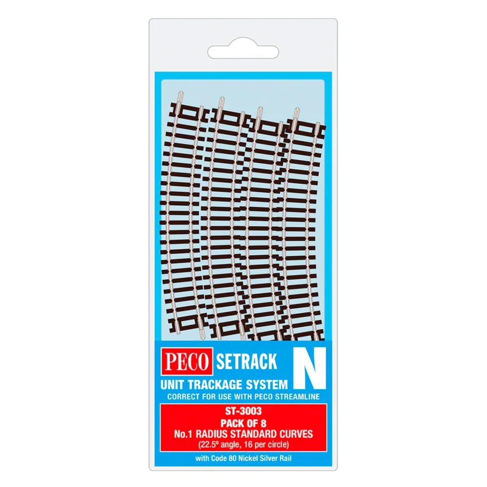 Peco N Set Track 8 X St-3 No.1 Radius Standard Curve, 228Mm Radius