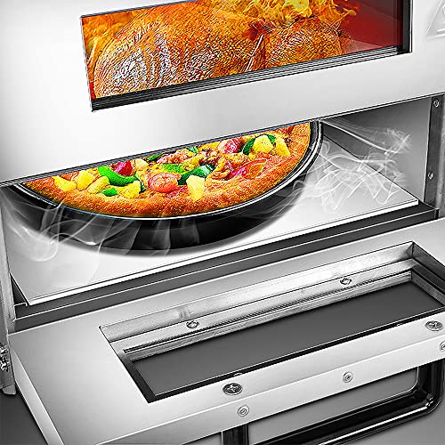 ZXMT Commercial Pizza Oven Double Oven 3000W 16 inch Stainless Steel