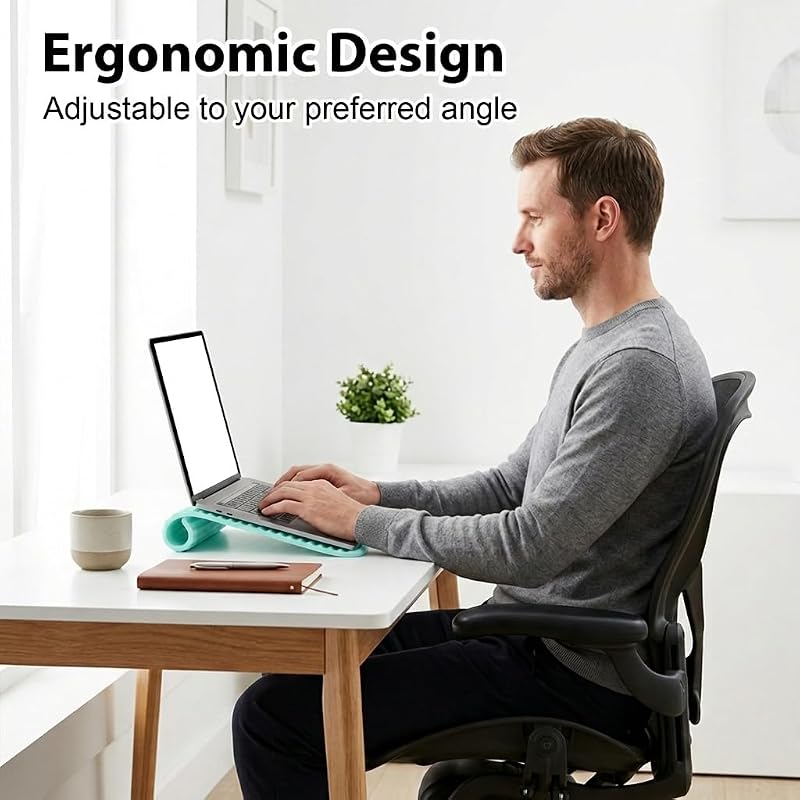 Faltbarer Telefonständer aus Silikon mit Ladeanschluss, mehrfach Verstellbarer Betrachtungswinkel, leichtes Design für Reisen, Büro und Zuhause (blau)
