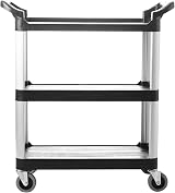 The Workplace Depot 3-Tier Catering Trolley Durable Polypropylene 100 mm Wheels view 3