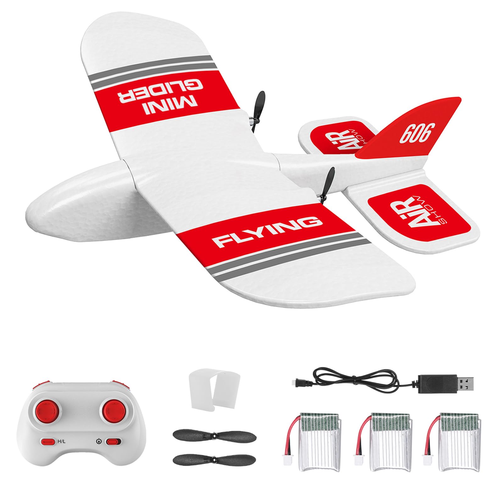 Remote Control Glider RC Air Planes 2.4GHz 2CH Fixed Wing EPP Foam Mini Glider Built-in Gyro System Mini Indoor RC Glider Airplane Model Toys for Teen and Adults Gifts KF606