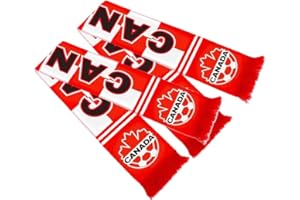 2-Pack World Cup 2026 Soccer Fan Scarves, 55" Length x 6.9" Width, Canadian Football Supporter Scarves with Flags & Emblems