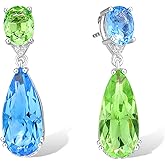 Santuzza 925 Sterling Silver Dangle Earrings Glass Drop Earrings for Women