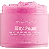 NCLA Beauty Hey Sugar All Natural Body Scrub - Moisturizing, Exfoliating Sugar Scrub - Shea, Cocoa, and Mango Butters - Pink Champagne - 8.8 oz