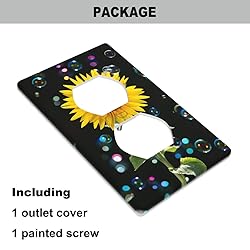 Pznen Black Sunflowers Outlet Covers Watercolor