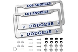 USOWAY 2Pack License Frames Cover for LA Dodgers, Novelty License Plate Frames Holder, Universal USA Standard Licenses Frame Tag with Screw Caps
