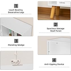 YAHARBO 10 Cube White Bookshelf,3 Tier Book Shelf