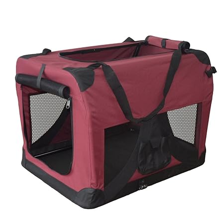 Hundetransportbox Hundebox faltbar Transportbox Autotransportbox Faltbox Transportasche 501-D02 Farbe: marrone, Grösse: L - 7