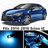9 X Premium ICE BLUE LED Lights Interior Package Kit for 2014-2016 Scion tC