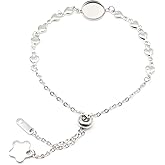 SAUNUCHI 10pcs Stainless Steel Bracelet Blank Bezels 12mm Round Cabochon Bracelet Tray Setting for Women's Jewelry DIY Making