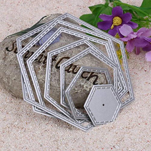 Xiaolanwelc@ Hexagon Spiral Die Cuts Metal Cutting Dies for Scrapbooking Embossing Folder Suit Paper Card Craft Decoration