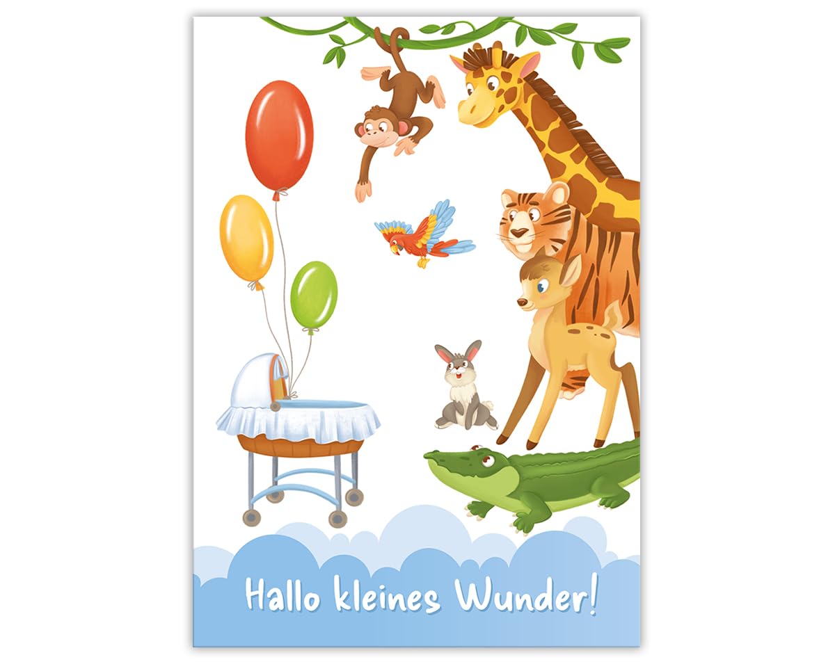 Greeting Card for Birth (XXL Format A4) Birth Card Folding Card with Envelope Large Greeting Card Baby Card for Birth Baby Card