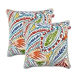 Pcinfuns Set of 2 Patio Indoor/Outdoor All Weather Decorative Throw Pillow Cover Cushion Case for Replacement 18
