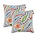 PacifiCasual Set of 2 Patio Indoor/Outdoor All Weather Decorative Throw Pillow Cover Cushion Case for Replacement 18