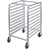 Profeeshaw Bun Pan Bakery Rack 10 Tier with Wheels, Aluminum Racking Trolley Storage for Half or Full Sheets