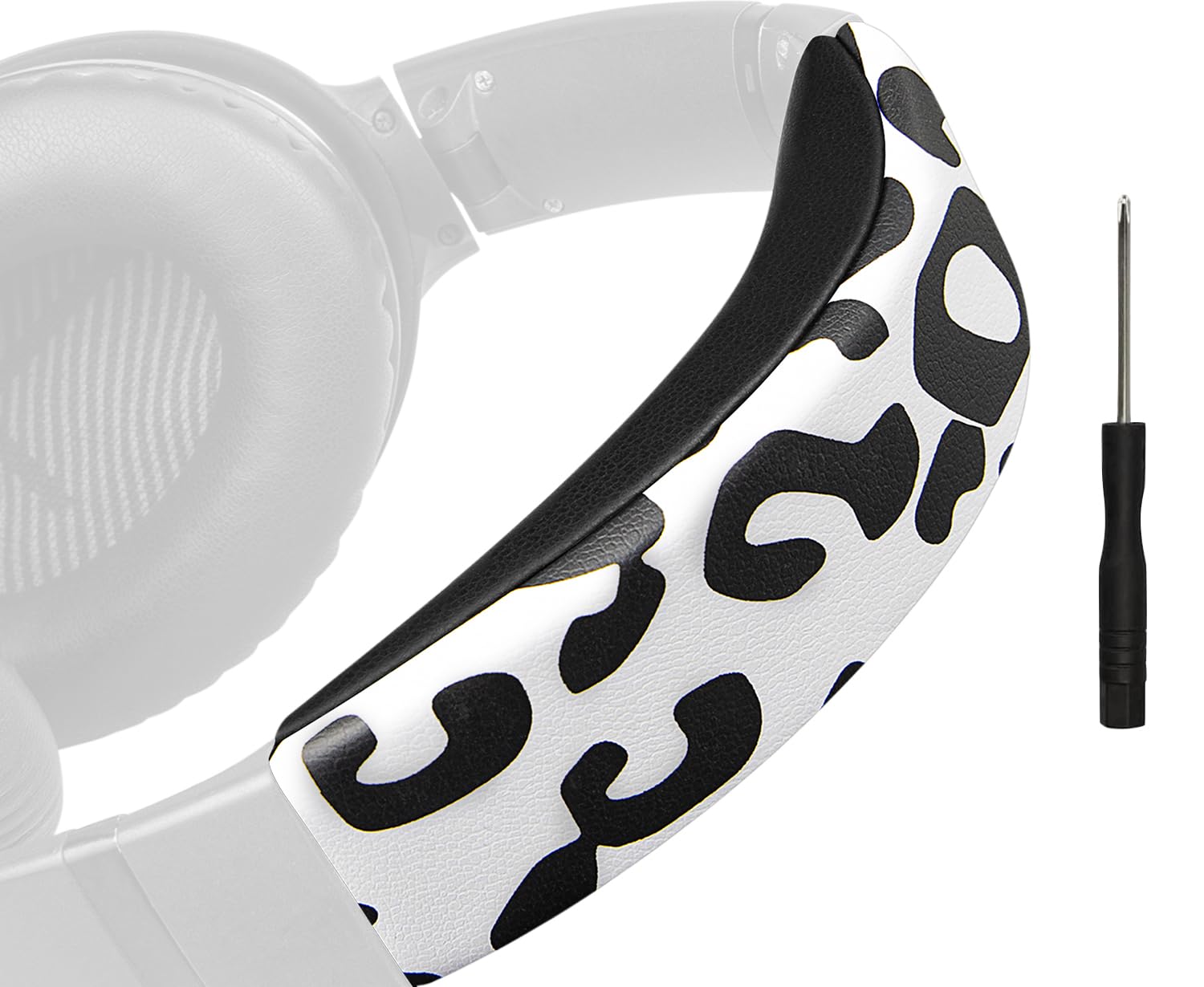 SOULWIT Replacement Headband Pad Kit for Bose QC35 & QuietComfort 35 II (QC35 ii) Headphones, Easy DIY Installation (Snow Leopard) — image 1