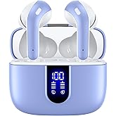 TAGRY Bluetooth Headphones True Wireless Earbuds 60H Playback LED Power Display Earphones with Wireless Charging Case IPX5 Waterproof in-Ear Ear buds with Mic for TV Smart Phone Laptop Computer Sports