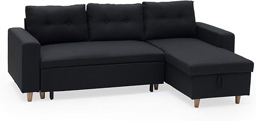 Happy Garden Canape D Angle Convertible Wade 3 Places Gris