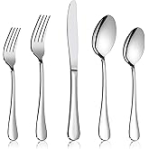 Silverware Set for 2, E-far 10-Piece Stainless Steel Flatware Cutlery Sets | Include Knife/Fork/Spoon, Simple &amp; Classic Design, Easy Clean &amp; Dishwasher Safe