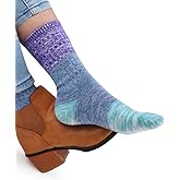 VERO MONTE 4 Pairs Colorful Patterned Cotton Socks for Women Casual Crew Socks