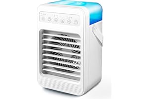HYANEXVEXAL Portable Air Conditioners, Mini Air Conditioner Personal Evaporative Air Cooler with 4 Speeds 7 Colors, 600ML Portable Ac Unit Fan 2 Cool Mist Cooling Fan for Room Office Car