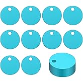 PATIKIL Round Metal Stamping Blanks Tags 0.8", 25 Pcs Round Anodized Aluminum Blank Laser Engraving Dog ID Name Tag with Hole for Pet Craft DIY Decorative, Lake Blue