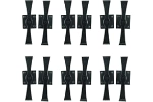 Renovators Supply Manufacturing Black Shutter Dogs 5 3/4 In. Propeller Shaped Wrought Iron Shutter Dogs With Mounting Hardware Pack Of 6