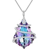 EVER FAITH 925 Sterling Silver CZ Baroque Pendant Adjustable Necklace