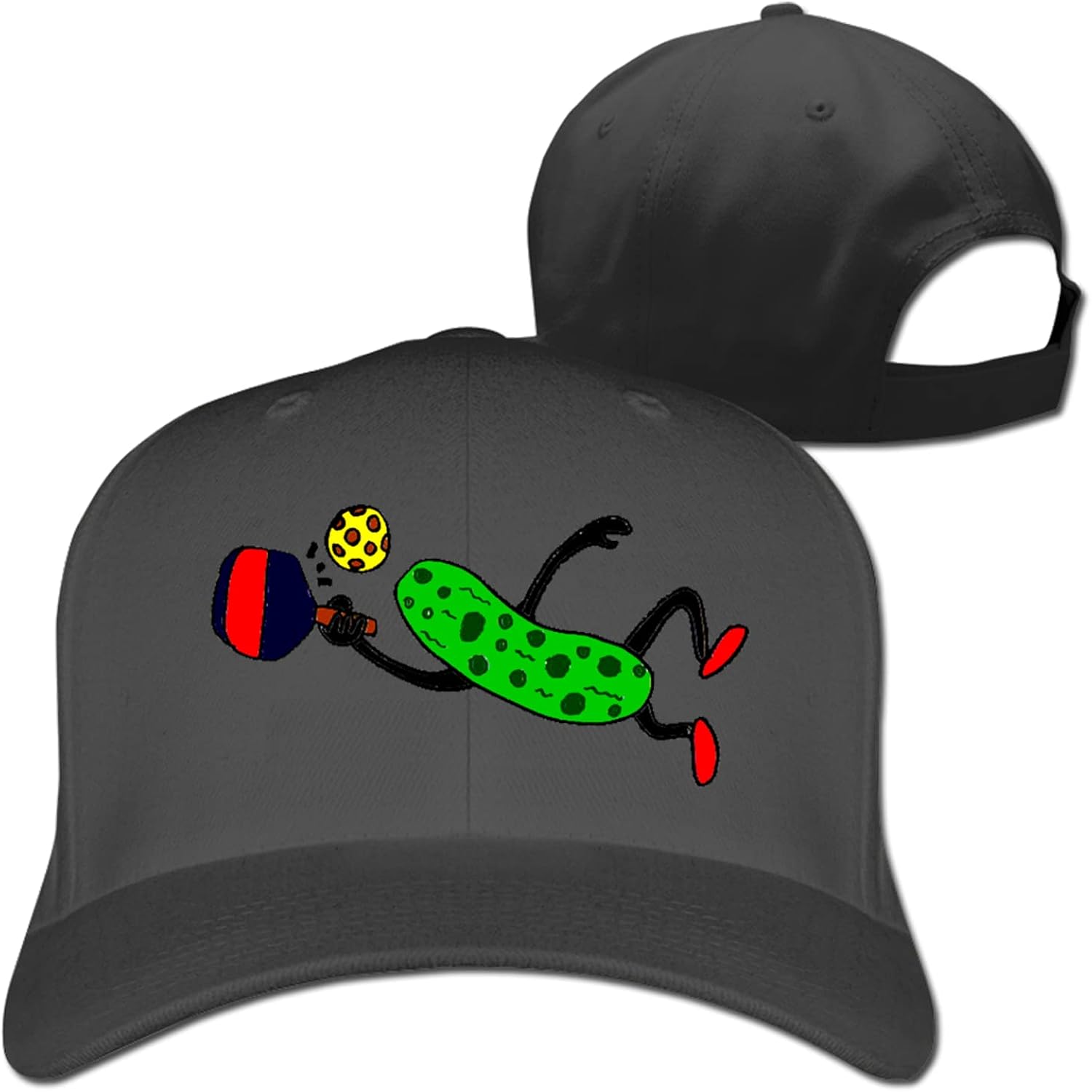 Funny Pickle Playing Pickleball Baseball Cap Dad Hat Retro Sun Hat Sun
