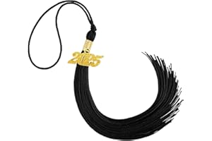 LHOCM 2025 Graduation Tassel, Black Graduation Tassel 2025 Grad Cap Tassels for Graduate Cap Hat Decoration with The 2025 Year Gold Charm for Graduate Ceremonies Accessories