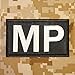 Military Brassard MP Laser Tactical Morale Army Embroidered Touch Fastener Patch (Black and White)