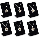 MOOCA 6 Pcs Set Black Velvet Covered Earring Display Stand Pendant Jewelry Organizer Display Holder for Earring, Pendant Accessory Rack for Showcase, 2 1/4 W x 1 1/2 D x 3 1/2 H in, Black Velvet