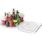 Yieach Clear Refrigerator Lazy Susan Turntable,15.7''x11.8'',Rectangular Fridge Turntable Organizer,Large Rotating Fridge Tray for Kitchen,Countertop,Pantry,Cabinet,Jars and Condiment Organizer,1 Pack