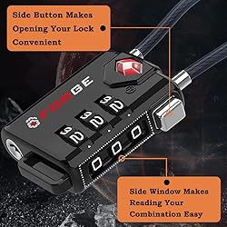 TSA Approved Cable Luggage Locks, Re-settable